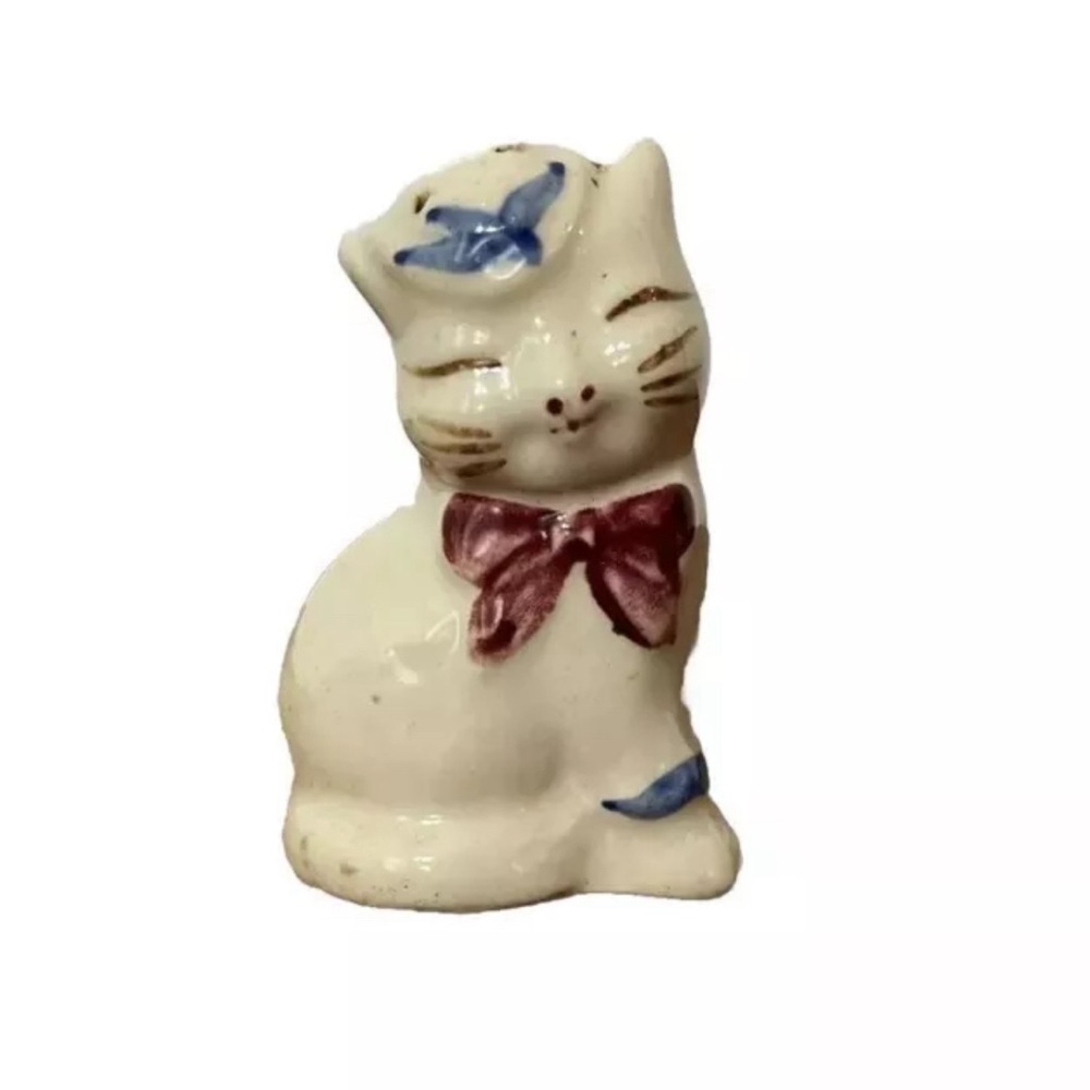 Vintage Salt or Pepper Shaker Replacement Shawnee Puss 'n Boots Cat Bow Pottery